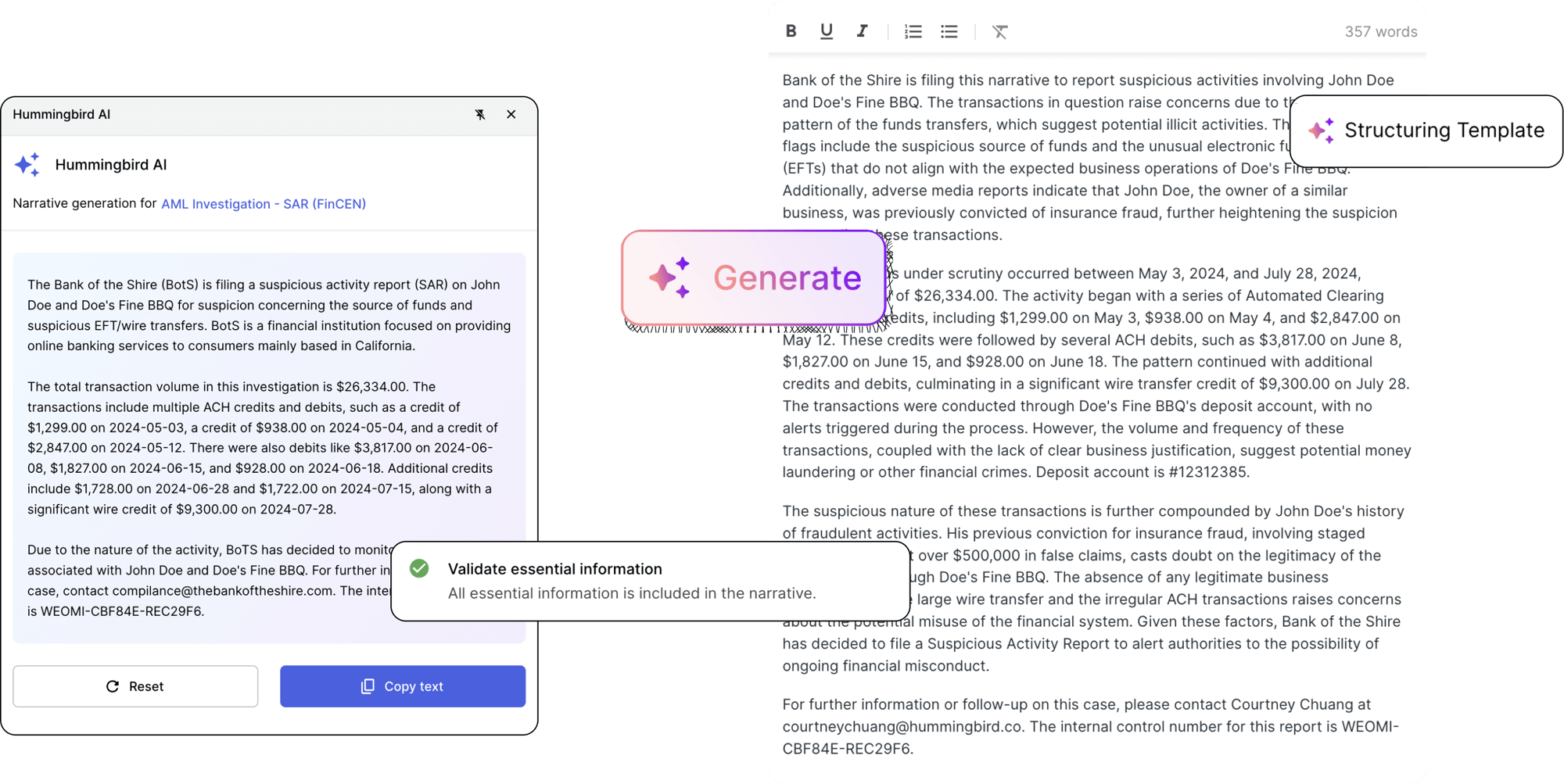 SAR Narratives AI